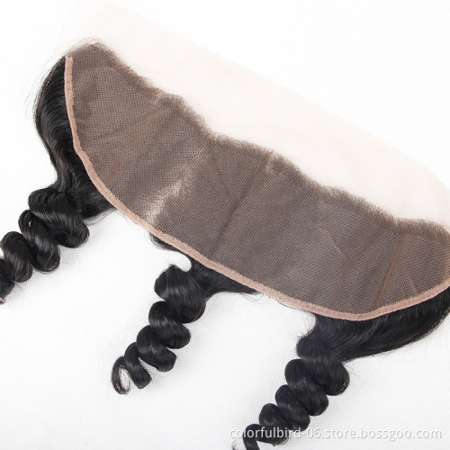 Wholesale Brazilian Hair 13*4 frontal Cuticle Aligned Virgin loose wave Human Hair Brazilian loose wave remy hair extension